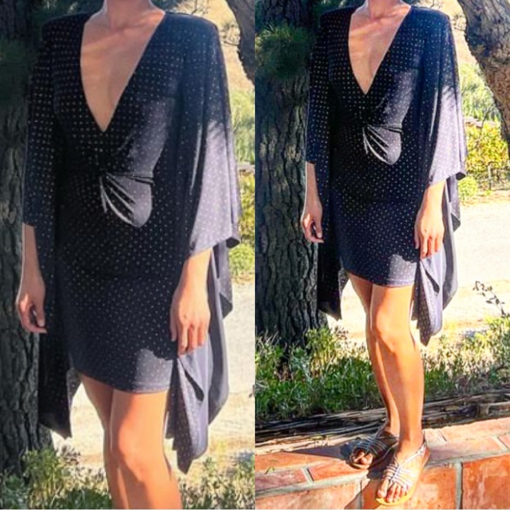 ASOS navy blue long-sleeve mini dress (US size 4) - Picture 3 of 3